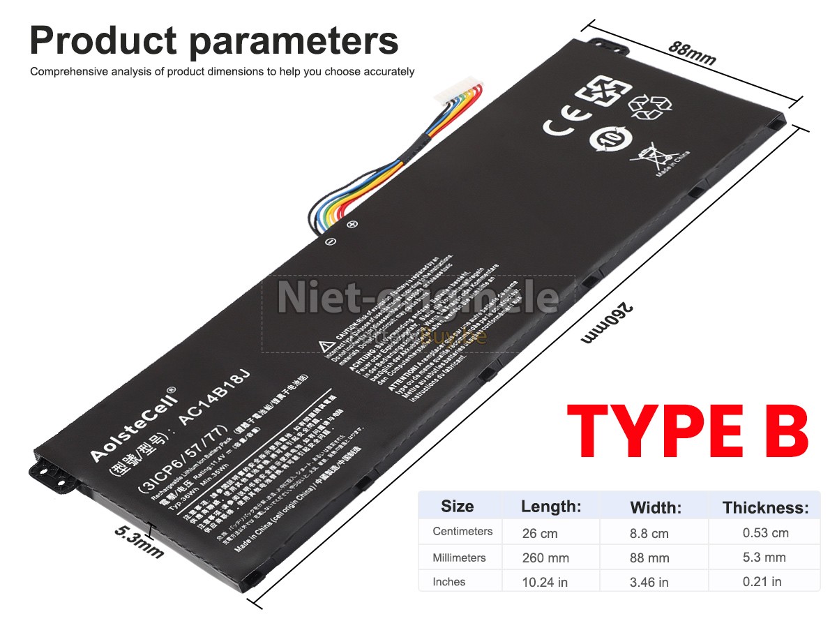 Acer Aspire 3 A315-41-R8UU accu