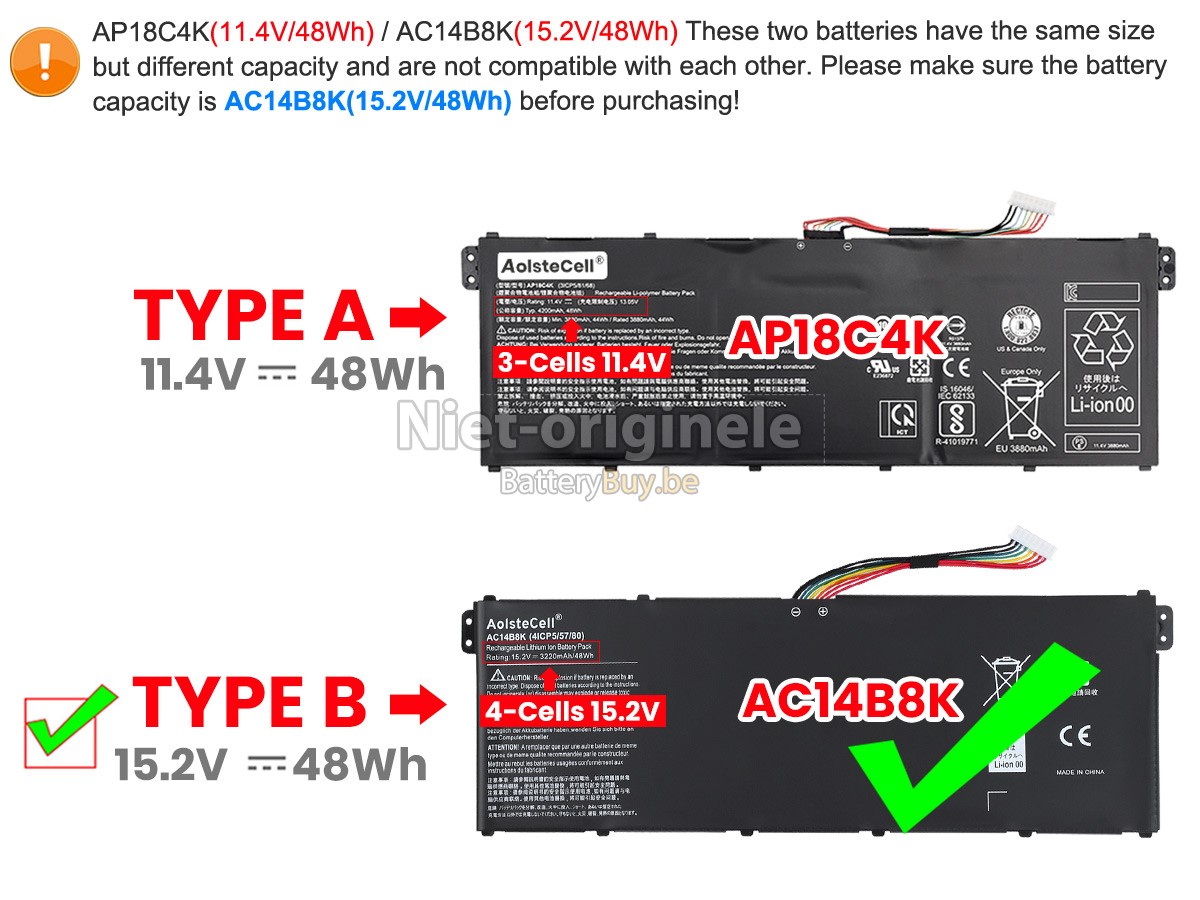 Acer SWIFT 3 SF314-41G-R57B accu