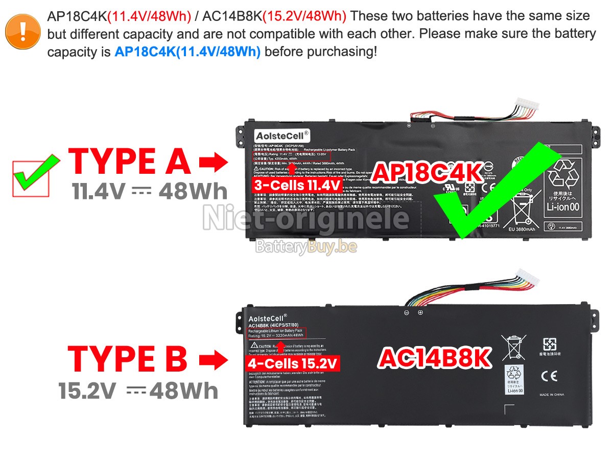 Acer SWIFT 3 SF314-41G-R57B accu