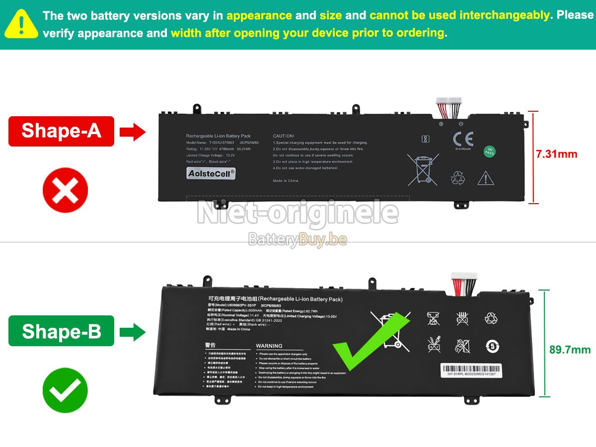 Acer T1561U-575983 accu