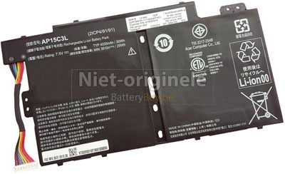 3 Cellen 4030mAh Acer AP15C3L(2ICP4/91/91) batterij