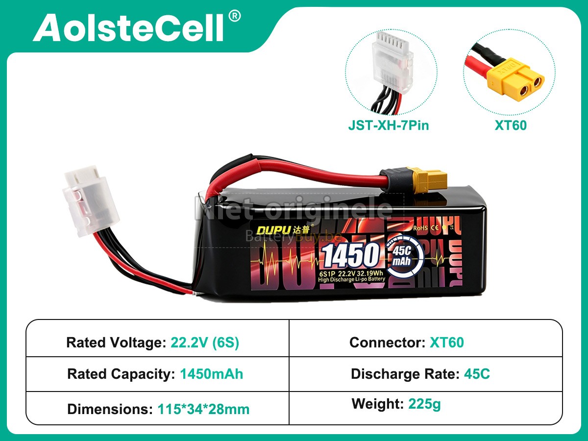AolsteCell 22.2V 1450MAH 45C XT60 accu