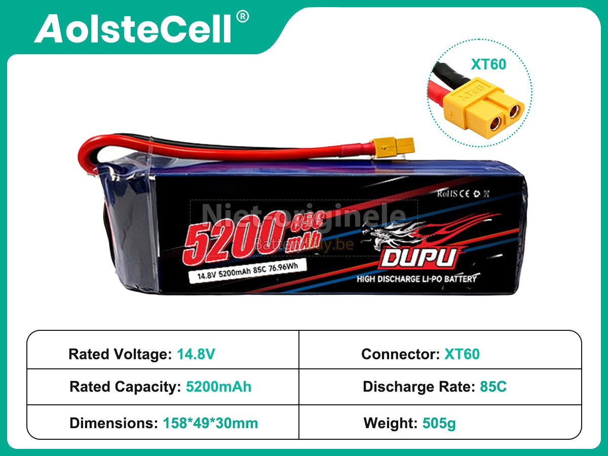 AolsteCell 14.8V 4S 5200MAH 85C XT60 accu