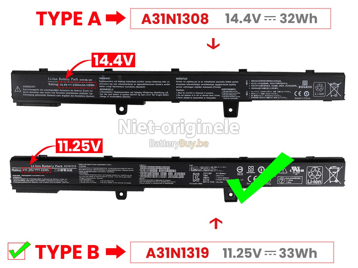Asus R411MA-VX088H accu