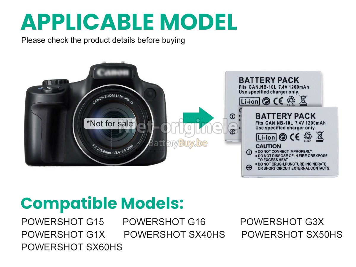 Canon POWERSHOT G3X accu