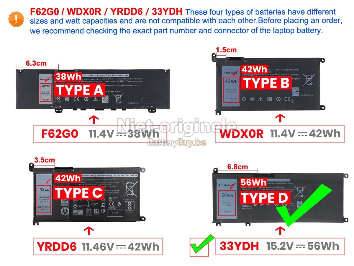 Dell Inspiron 13 7000 2-IN-1 accu