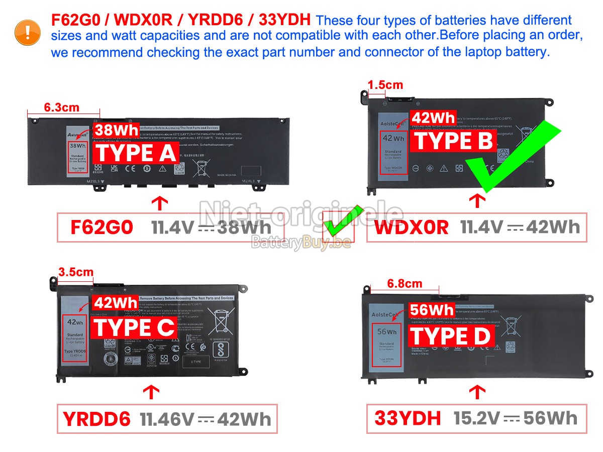 Dell Inspiron 13 7000 2-IN-1 accu