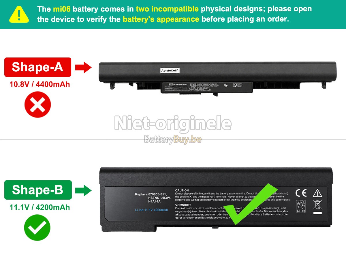 HP MI06 accu
