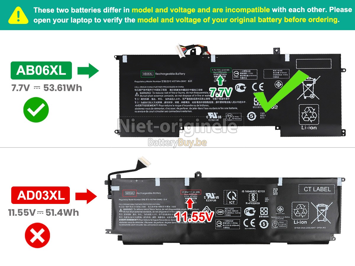 HP Envy 13-AD053TX accu