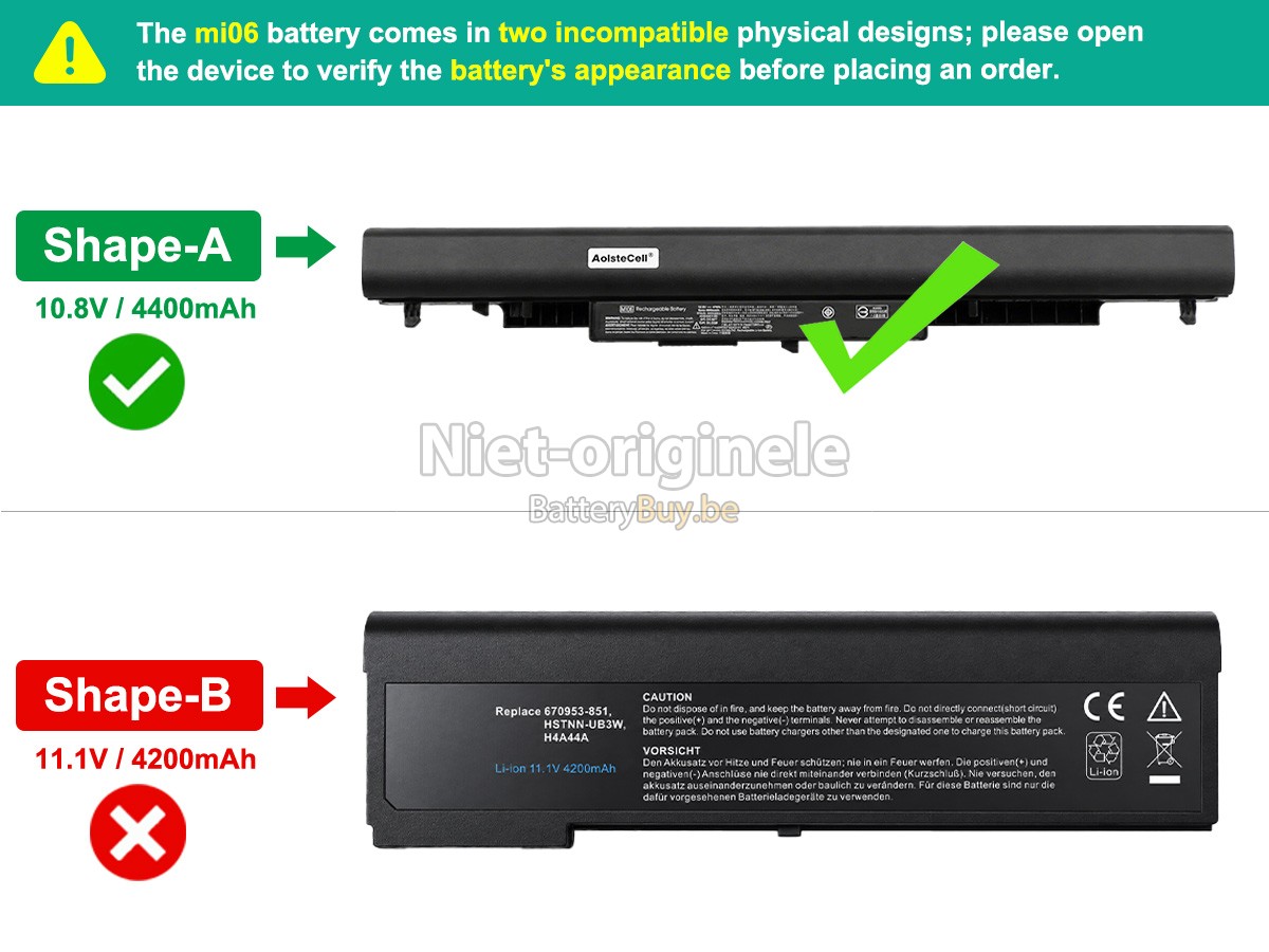 HP MI06 accu