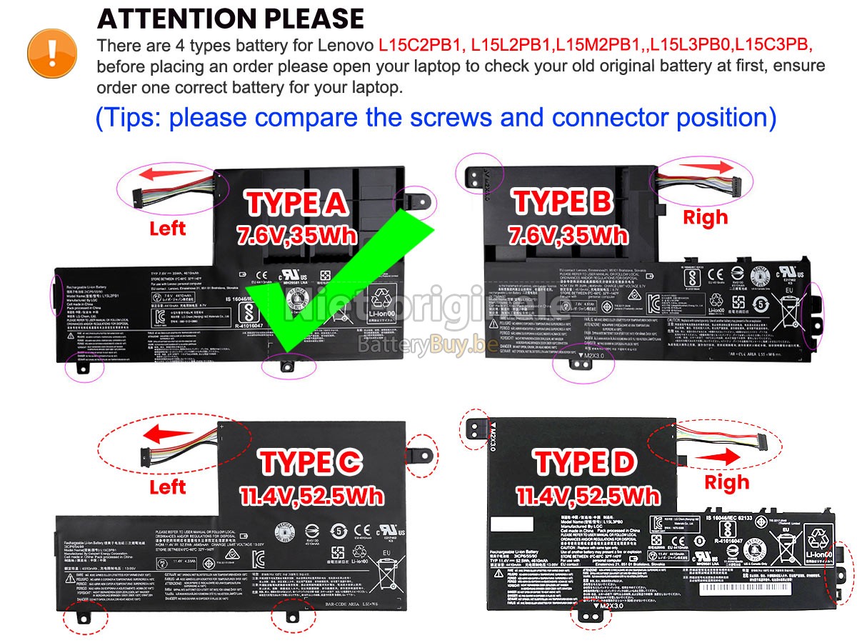 Lenovo L15C2PB1 accu