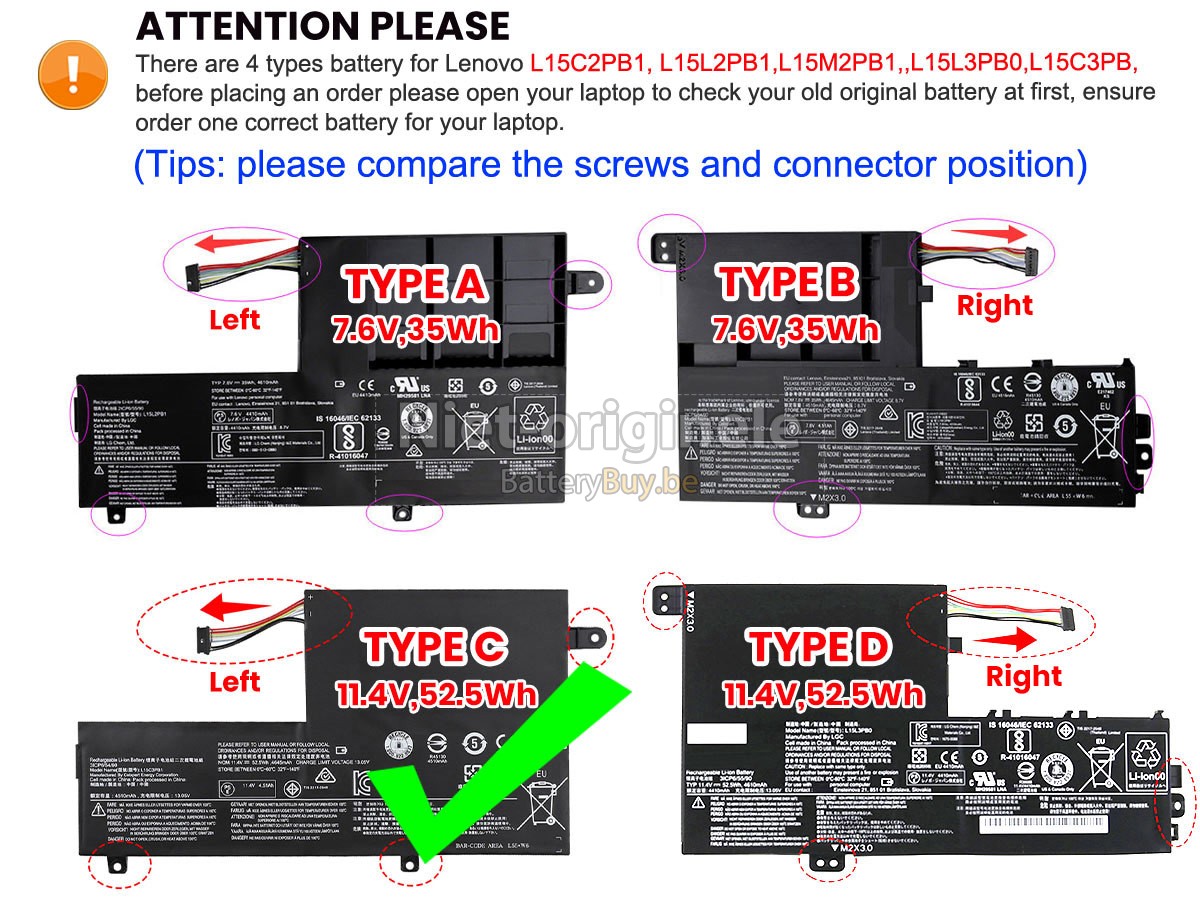 Lenovo L15C2PB1 accu