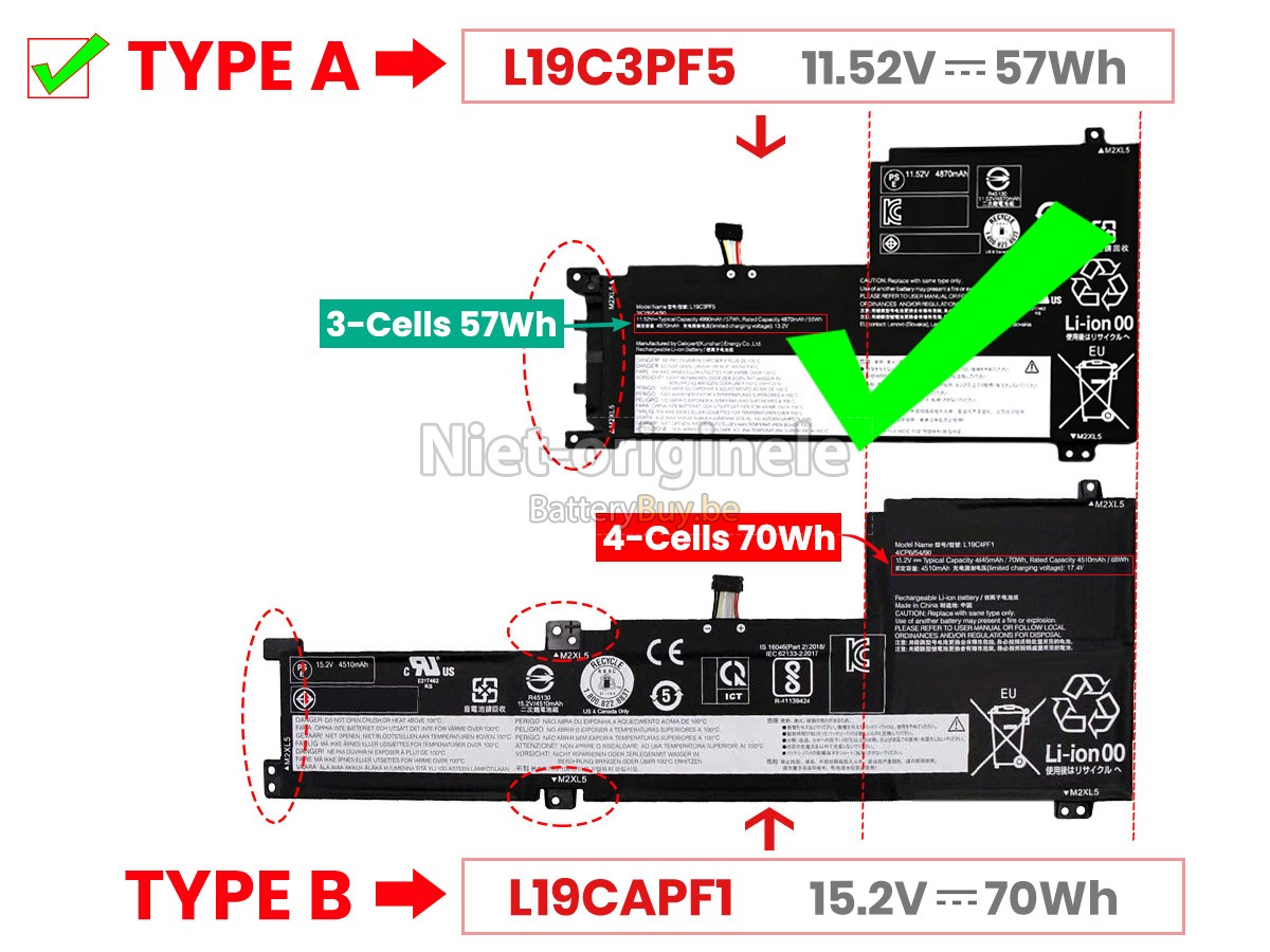 Lenovo IdeaPad 5-15ITL05-82FG00PQRE accu