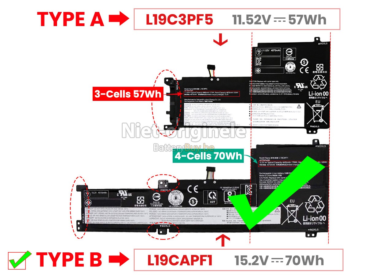 Lenovo IdeaPad 5-15ITL05-82FG00PQRE accu
