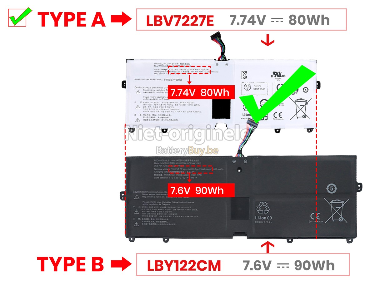 LG LBV7227E accu