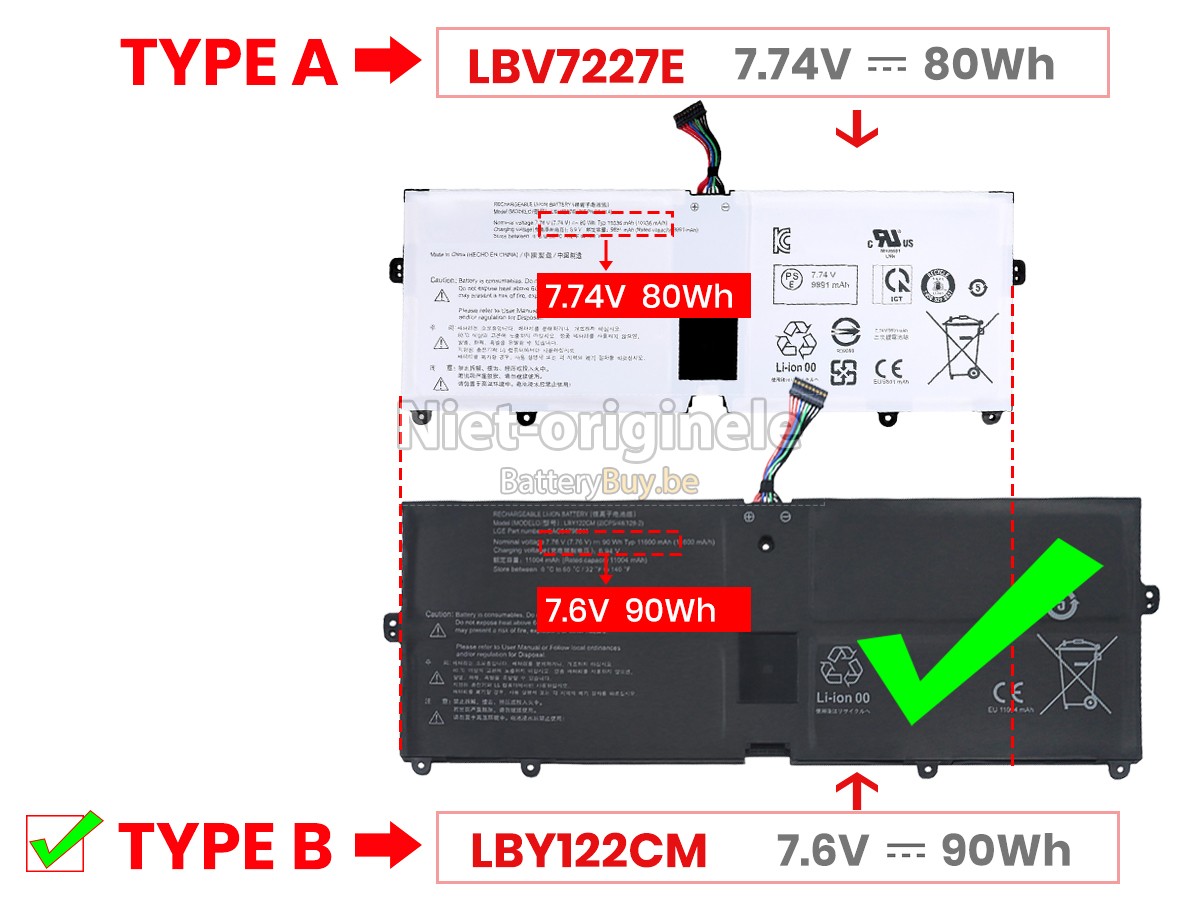 LG LBV7227E accu