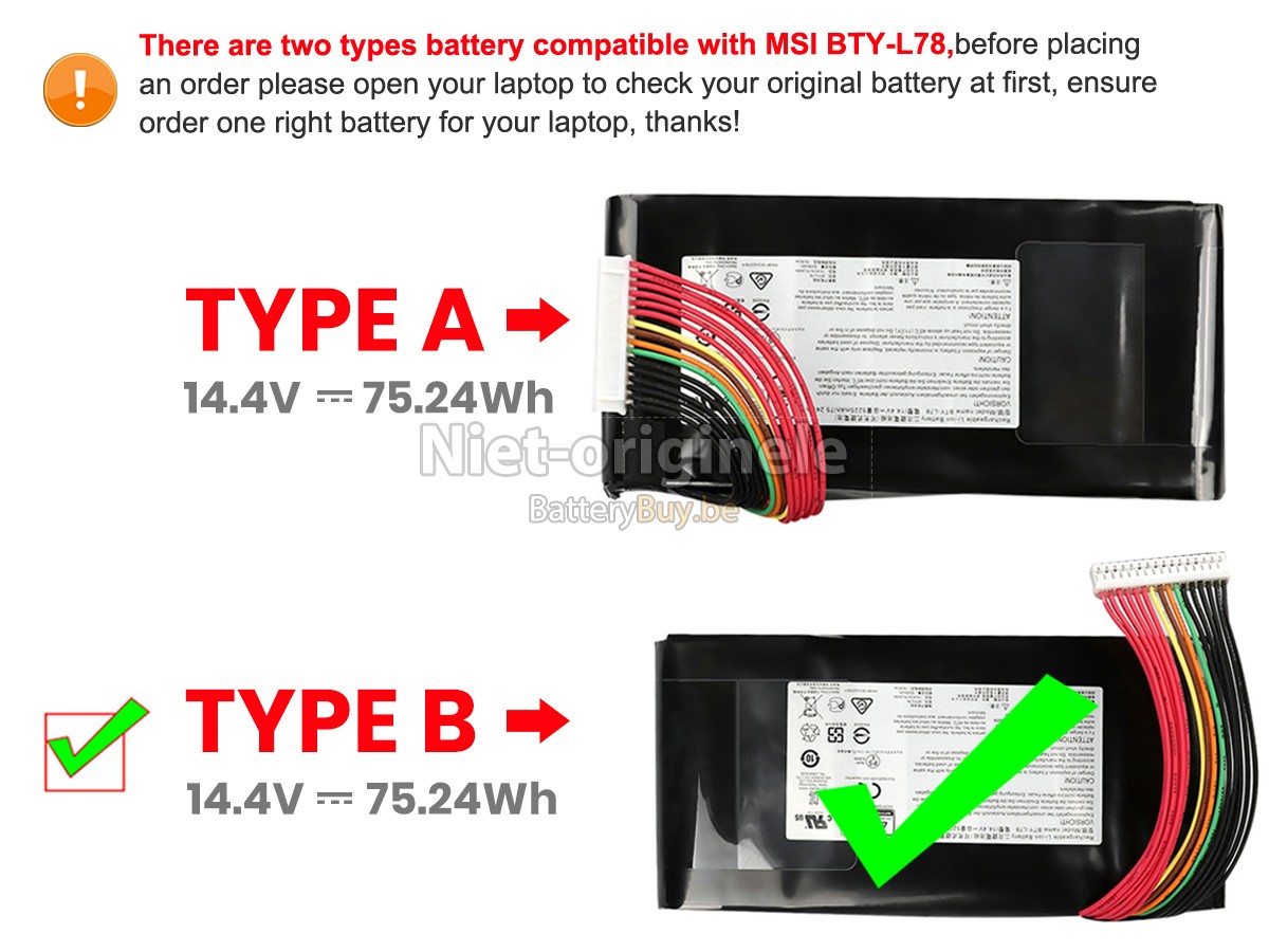 MSI WT75 8SK-008 accu