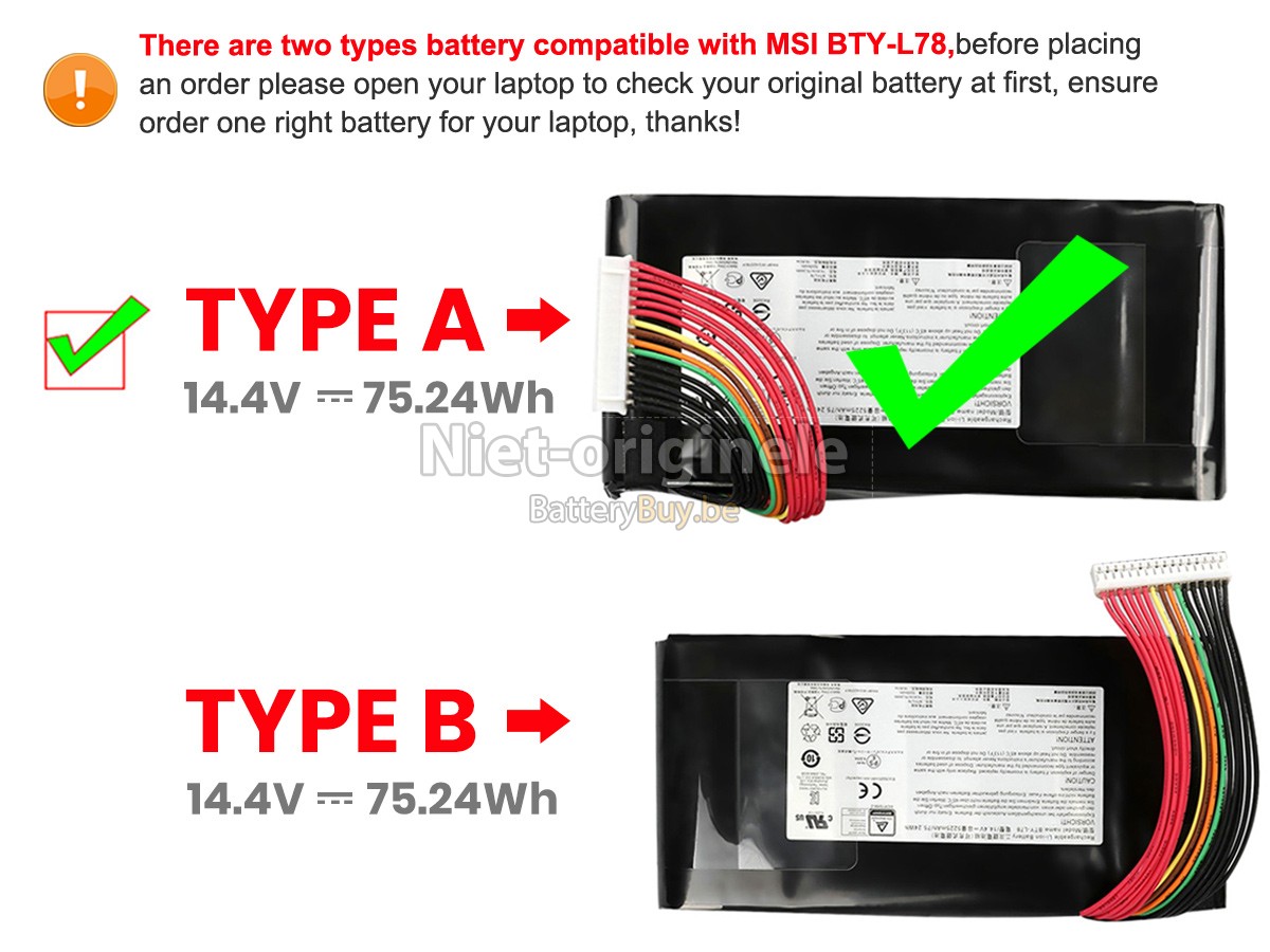 MSI WT75 8SK-008 accu