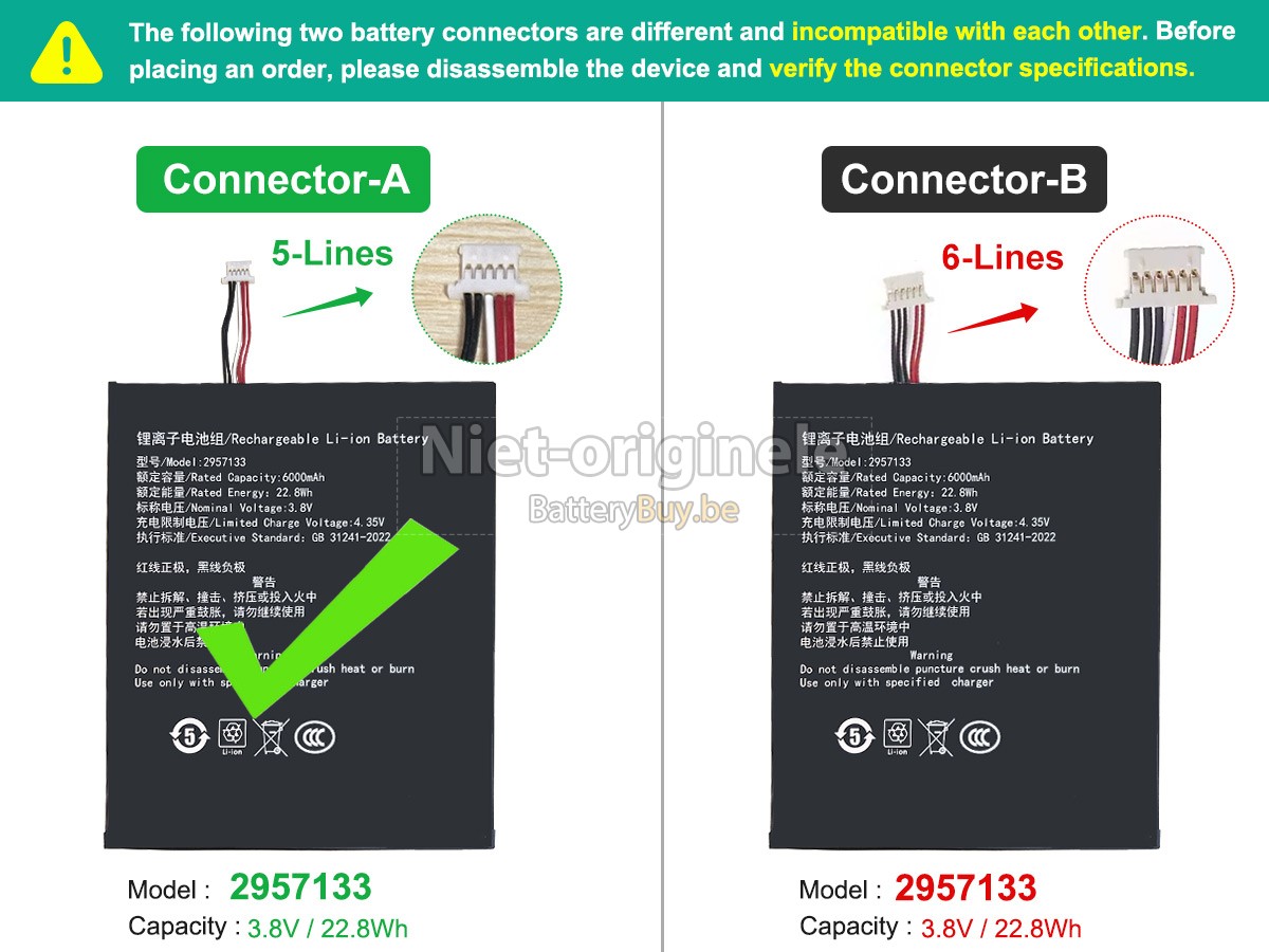 Teclast 2957133 accu